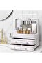 Cosmetic Storage Desktop Organizer Box Case Clear Plastic,Holder with Lid Cosmetic Storage Box - 3
