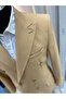 Men's Slim Fit Gold Button Double Breasted Blazer Single Jacket - 2