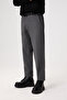 Floki Men's Woven Comfortable Cut Gray Trousers with Elastic Waist and Laces - 4