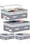 Dolaicer 4 Pack under Bed Storage Boxes with Wheels, under Bed Storage Containers with Adjustable Height 6" - 10"