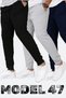 Set of 3 Unisex Ribbed Sweatpants Regular Black Gray Navy Blue Color Sports Sweatpants