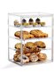 4-Tier Pastry Display Case - Large Bread Box for Kitchen Countertop, Adjustable Bread Storage Contai