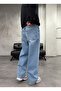 Super Baggy Washed Blue Fit Jeans - 4