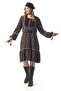 Long Sleeve Beren Floral Pattern Winter Midi Length Flannel Dress Violet Black Mnkssyh - 6