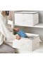 Durable See-through Storage Box Bins with Dual Handles and zipper Lid Foldable Organizer for Clothes - 5