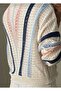 Women's Colorful Striped Open Knit Sweater - 4