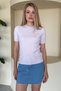 Crew Neck Hair Braided Glittery Soft Textured Blouse - 2