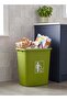 Durable Plastic 33-Liter Trash Can with Swing Lid,Versatile Waste Bin for Kitchen,Bathroom-Green - 4