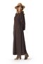 Long Sleeve Shawl Pattern Hanzade Flannel Buttoned Long Pocketed Winter Dress Coffee Khv - 3