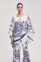 Women's Patterned Butterfly-Sleeve Blouse - 3