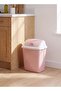 Durable Plastic 15-Liter Trash Can with Swing Lid,Versatile Waste Bin for,Bathroom,and Office-Pink