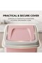 Durable Plastic 20-Liter Trash Can with Swing Lid,Versatile Waste Bin for,Bathroom,Office-Pink - 3