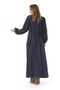 Long Sleeve Shawl Pattern Hanzade Flannel Buttoned Long Pocketed Winter Dress Navy Blue Lcvt - 2