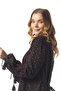 Long Sleeve Beren Floral Pattern Winter Midi Length Flannel Dress Shawl Black Salsyyh - 6