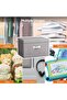 Uoexziyi Storage Bins with Lids,Large Collapsible Foldable Linen Fabric Storage Boxes with Two Handl - 6
