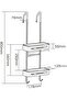 Shower Door Caddy Organizer with Hooks Rust Proof Hanging Storage Basket Bathroom Shelves Rack Drill - 2