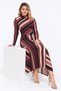 Women's Plus Size, Colorful, Asymmetrical Hemline, Striped Dress 65N39631 - 5