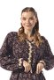 Vera Buttoned Violet Patterned Flannel Double Pocket Belted Long Sleeve Winter Long Dress Purple Purple - 5