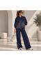 Women's Modal Mesh Sequin Detailed Tracksuit Top and Bottom Set Mta271005 - 3