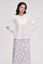 Lace Patterned Blouse with Long Sleeves