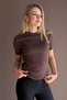 Crew Neck Hair Braided Glittery Soft Textured Blouse - 2
