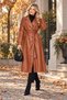Women's Tile Shoulder Epaulettes Full Length Faux Leather Unlined Trench Coat Nbft014 - 4