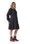 Long Sleeve Beren Floral Pattern Winter Midi Length Flannel Dress Shawl Black Salsyyh - 3