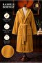 Unisex Rashell Bathrobe with Hood and Belted Pockets – Soft Textured High Water Absorbent Unisex Bath and Shower Robe