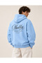 Unisex Women's and Men's Owners Club Design Text Printed Oversize 3 Thread Hooded Sweatshirt - 4