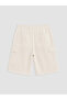 Xside Ecru Elastic Waist Men's Cargo Shorts - 6