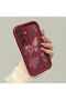 Samsung Galaxy M15 Compatible Rose Butterfly Case, Burgundy Background Romantic Heart Line Motif - 2
