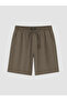 Xside Brown Relax Fit Gabardine Men's Shorts - 5
