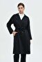 Long Jacket with Long Sleeves, Belt - 5