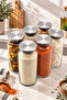 Prestige 6-Piece 1300 ml Metal Vacuum Lid Glass Jar Set – Leak-Proof, with Label Gift - 2