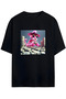 Pink Panther Film Printed Black Oversize T-Shirt Unisex Cotton Loose Fit T-Shirt