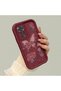 Redmi Note 11/Note 11S Compatible Rose Butterfly Case, Burgundy Background Romantic Heart Line Motif - 2