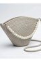 Women's Knitted Detail Shoulder Bag, Beige CANEDR08 - 2