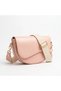 Soft Pink Soft Leather Single-Compartment Women's Shoulder Bag with Gold Details, 23X15 Cm, Canedr08. - 5