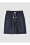 Navy Blue Regular Fit Men's Shorts - 4