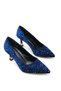 Vela Viven Women's Pointed Toe Heeled Shoes 0012227 Navy Blue Velvet - 3