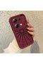 Poco M6 Pro 4g Compatible Heart Spider Web Case, Burgundy Ground Air Line Motif - 2