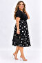 Plus Size V-Neck Polka Dot Belted Pocket Short Sleeve Women's Dress - 5