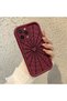 iPhone 16 Pro Max Compatible Heart Spider Web Case, Burgundy Background Cool Line Motif - 2