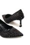 Vela Viven Women's Pointed Toe Heeled Shoes 0012227 Black Velvet - 4