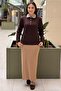 Pearl Embroidered Collar Knitted Patterned Knitwear Tunic - 3