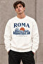 Men's Roma Italia Written and Printed Crew Neck Casual Regular Fit Sweatshirt