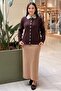 Knitwear Cardigan with Pearl Embellished Collar and Pearl Buttons - 3