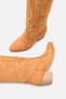 Women's Tan Suede Embroidered Short Heel Cowboy Boots A030-K925 - 6
