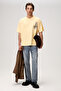 Asela Men's Short Sleeve Yellow T-Shirt with Embroidery Detail on Front and Back - 5
