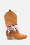 Women's cowboy short heel boot with scarf a030-k899 - 2